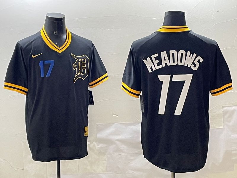 Men Detroit Tigers #17 Meadows Black Gold Game 2025 Nike MLB Jersey style 4->detroit tigers->MLB Jersey